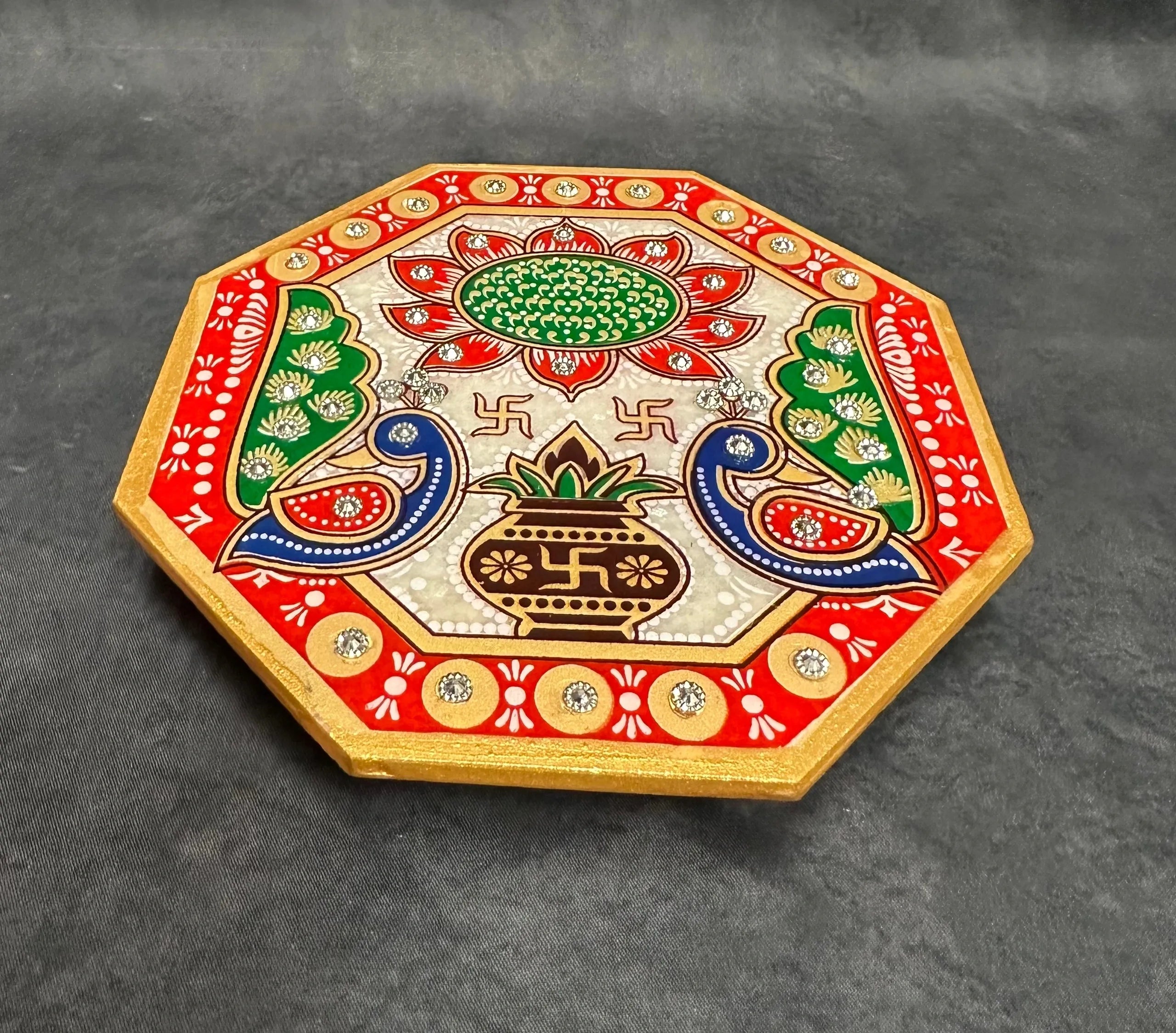 Meenakari Marble Chowki