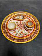 Meenakari Marble Pooja Thali