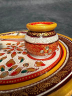 Meenakari Marble Pooja Thali