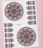 Reddish-Brown Temporary Tattoo Sticker for Women - Henna / Mehndi