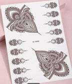 Reddish-Brown Temporary Tattoo Sticker for Women - Henna / Mehndi