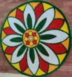 Floral Rangoli Floor Mat 3 ft