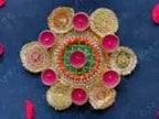 Multicolored Gota Fabric Rangoli Tea Light Holders