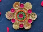 Multicolored Gota Fabric Rangoli Tea Light Holders