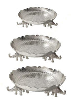 German Silver Pattered Urli with Elephant Base