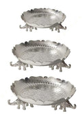 German Silver Pattered Urli with Elephant Base