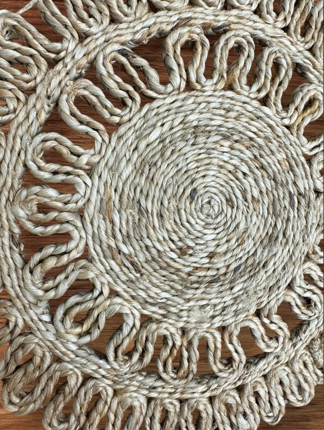 Woven Round Mat Looped Edge (13) (Pack of 4)