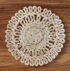 Woven Round Mat Looped Edge (13) (Pack of 4)
