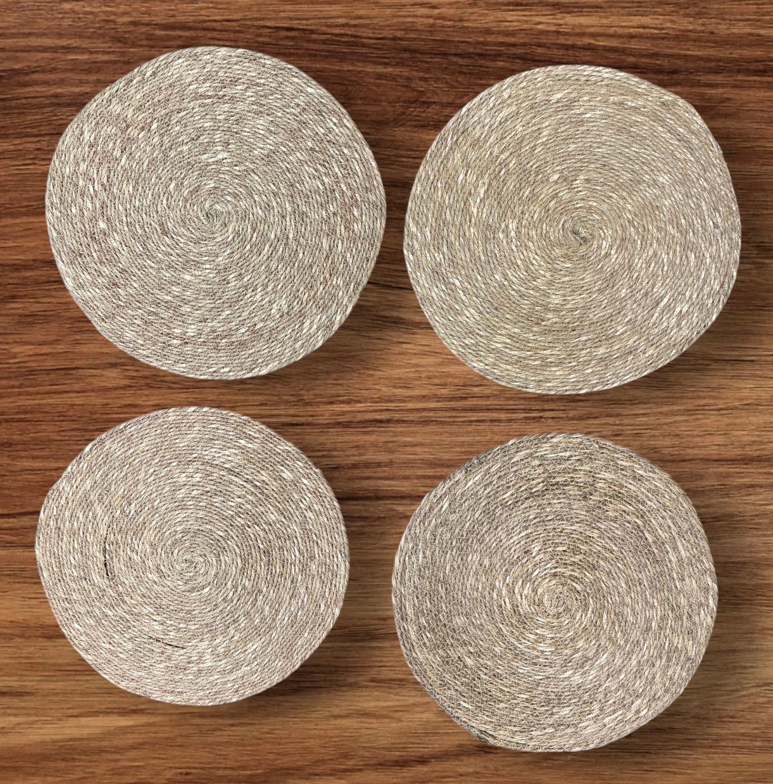 Woven Round Mat Seagrass Natural 14( Pack of 4)