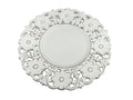 Floral Carved Charger Plate White (Set of 2)