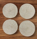 Braided Round Mat Natural White Mix (14) (Pack of 4)