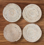 Braided Round Mat Natural Jute (14) (Pack of 4)