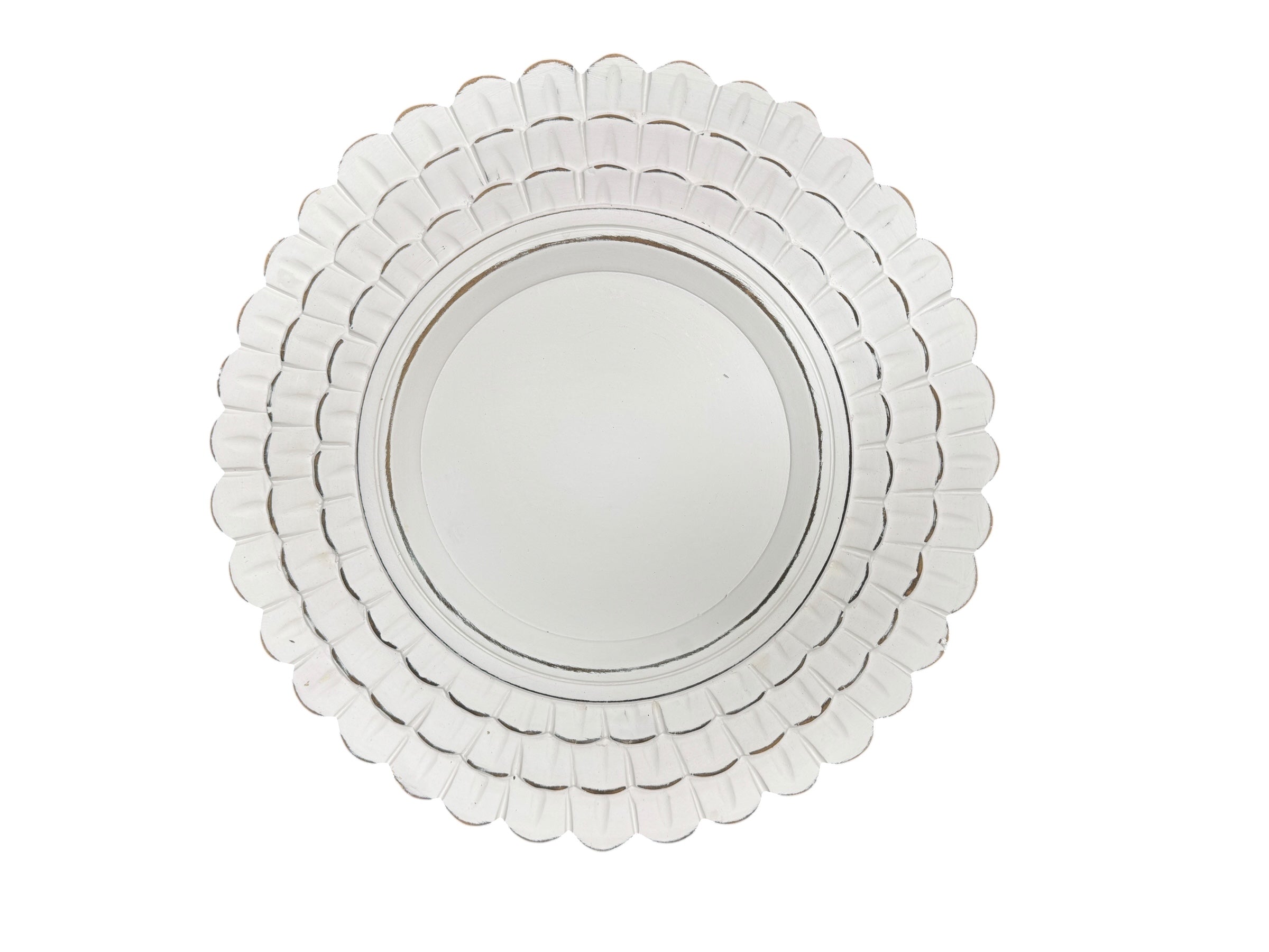Petal Carved Charger Plate White (Set of 2)