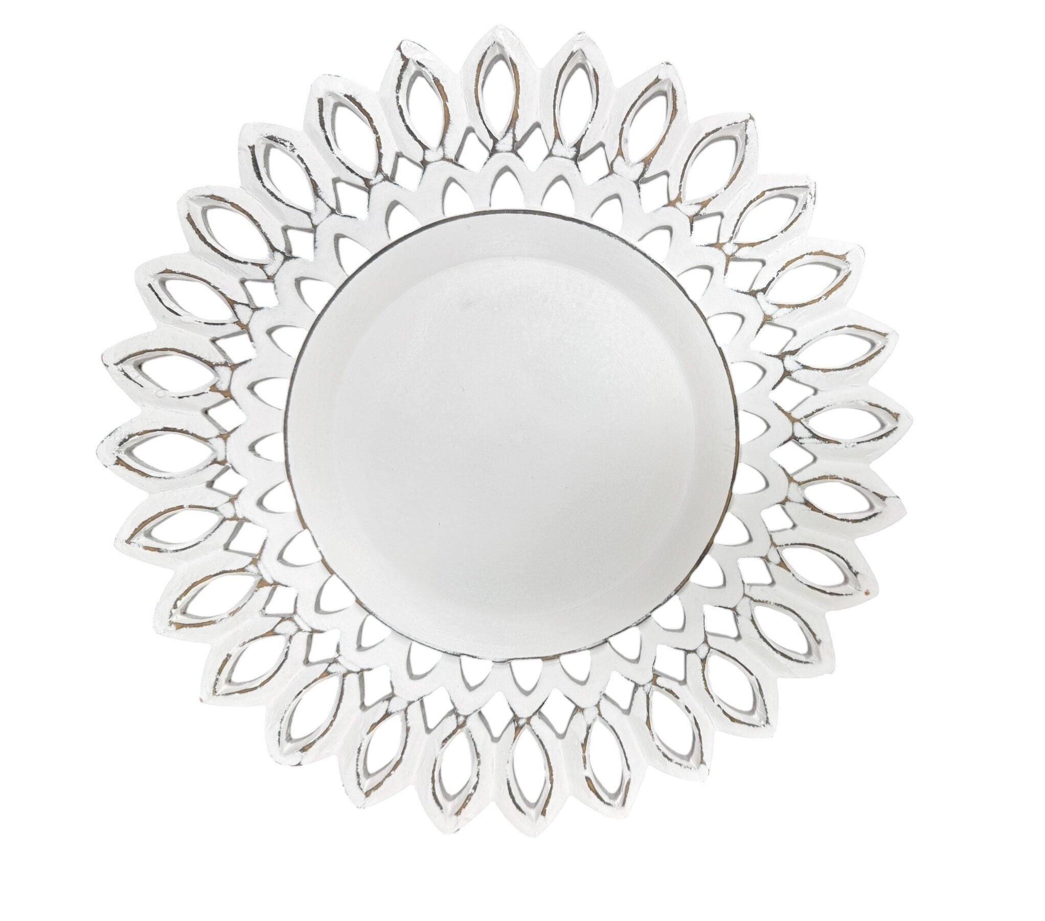 Sunburst Leaf Charger Plate White (Set of 2)