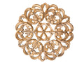 Carved Wooden Decorative Panel Square/Round (Set of 4)