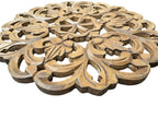 Carved Wooden Decorative Panel Square/Round (Set of 4)