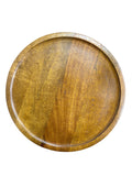 Round Wooden Plate Natural Brown (Set of 4)