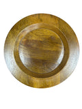 Round Wooden Charger Plate Natural Finish (Set of 2)