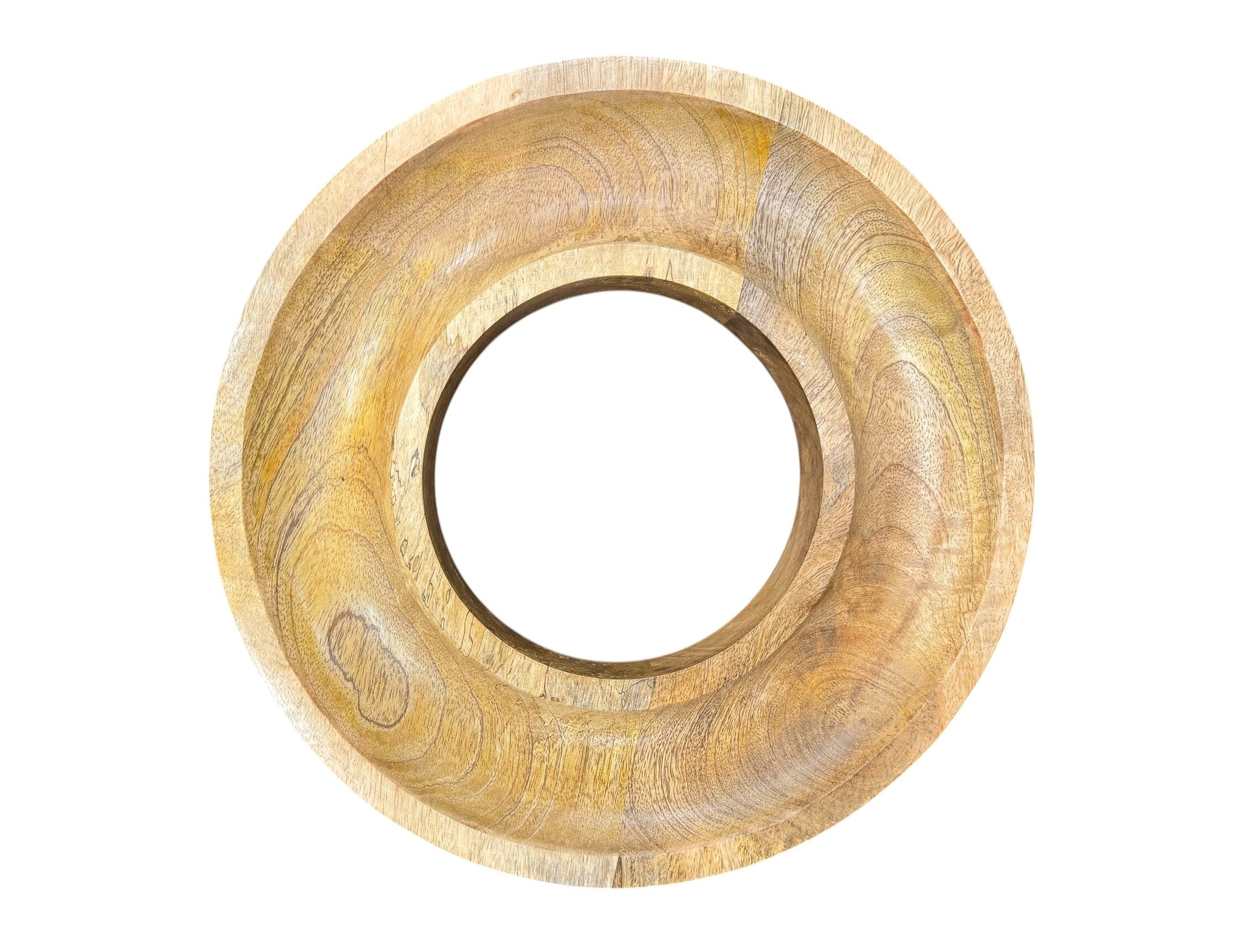 Round Wooden Dough Bowl Natural Finish