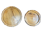 Rustic Bark-Edge Wooden Tray (Set of 2 Large & Small)