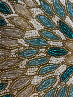 Aurora Beaded Runner Turquoise & Gold
