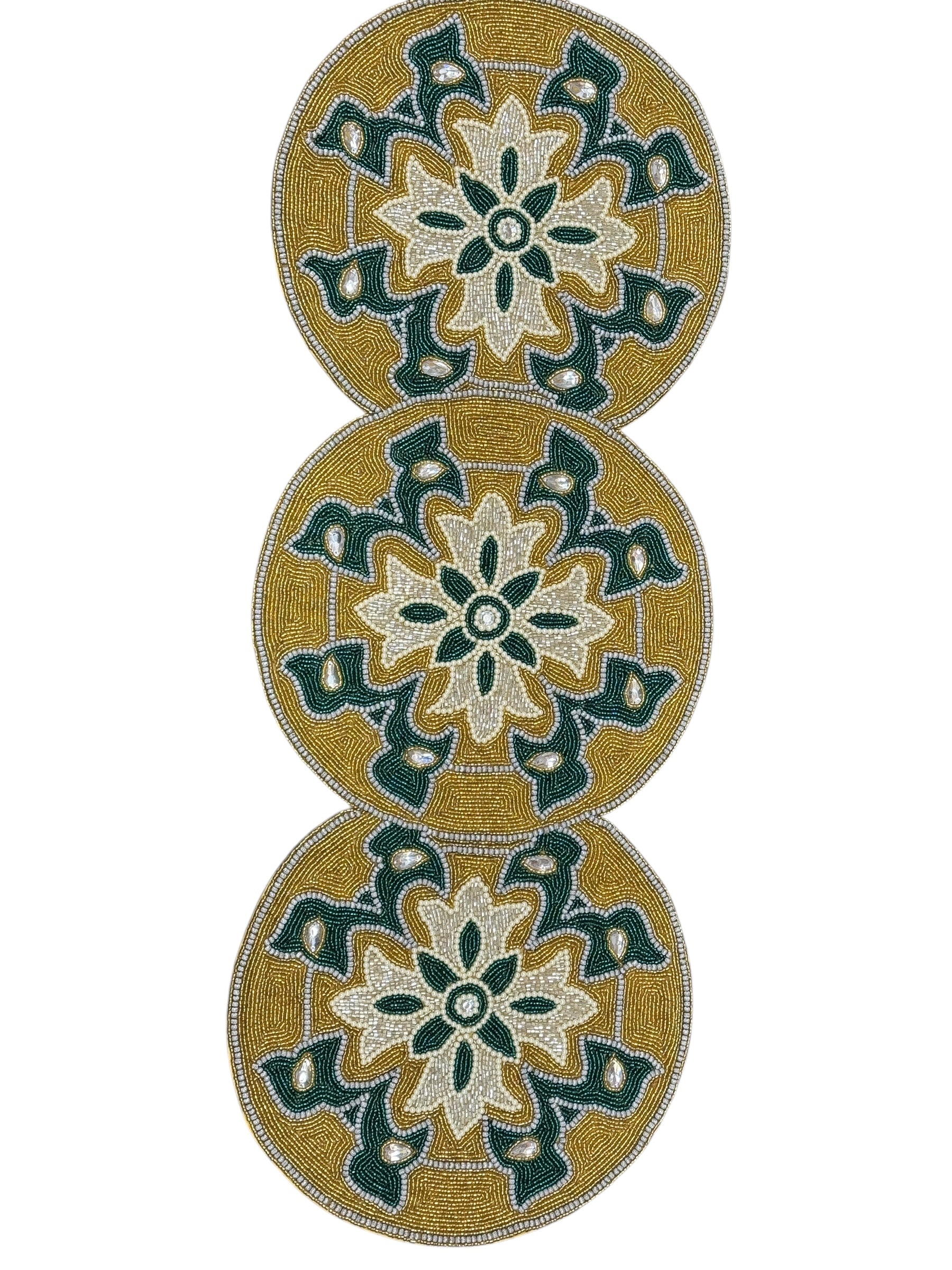Emerald Beaded Runner Gold & Green