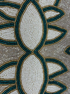 Regal Beaded Runner Teal Gold Finish