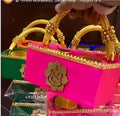 Wood Basket With Pearl Handle