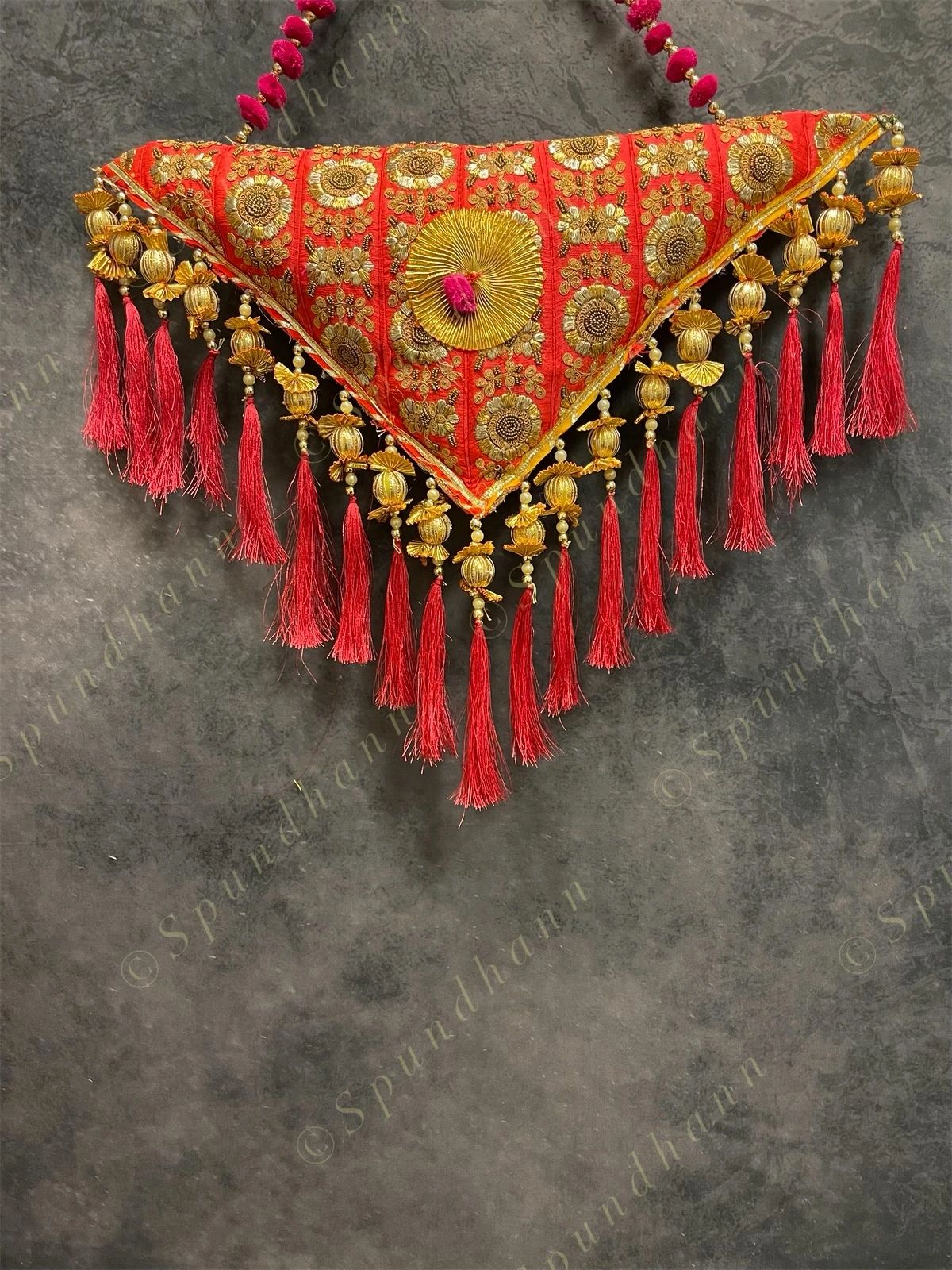 Decorative Embroidered Triangle Hanging Pillow