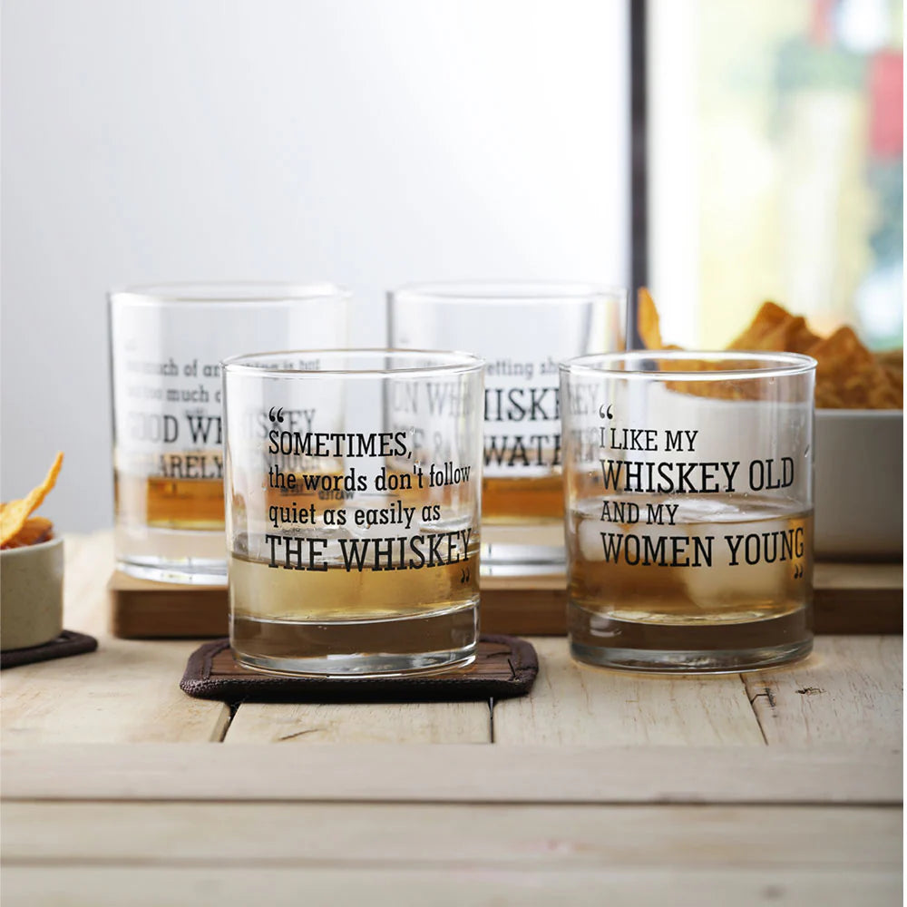 QUOTE WHISKEY GLASS SET OF 4