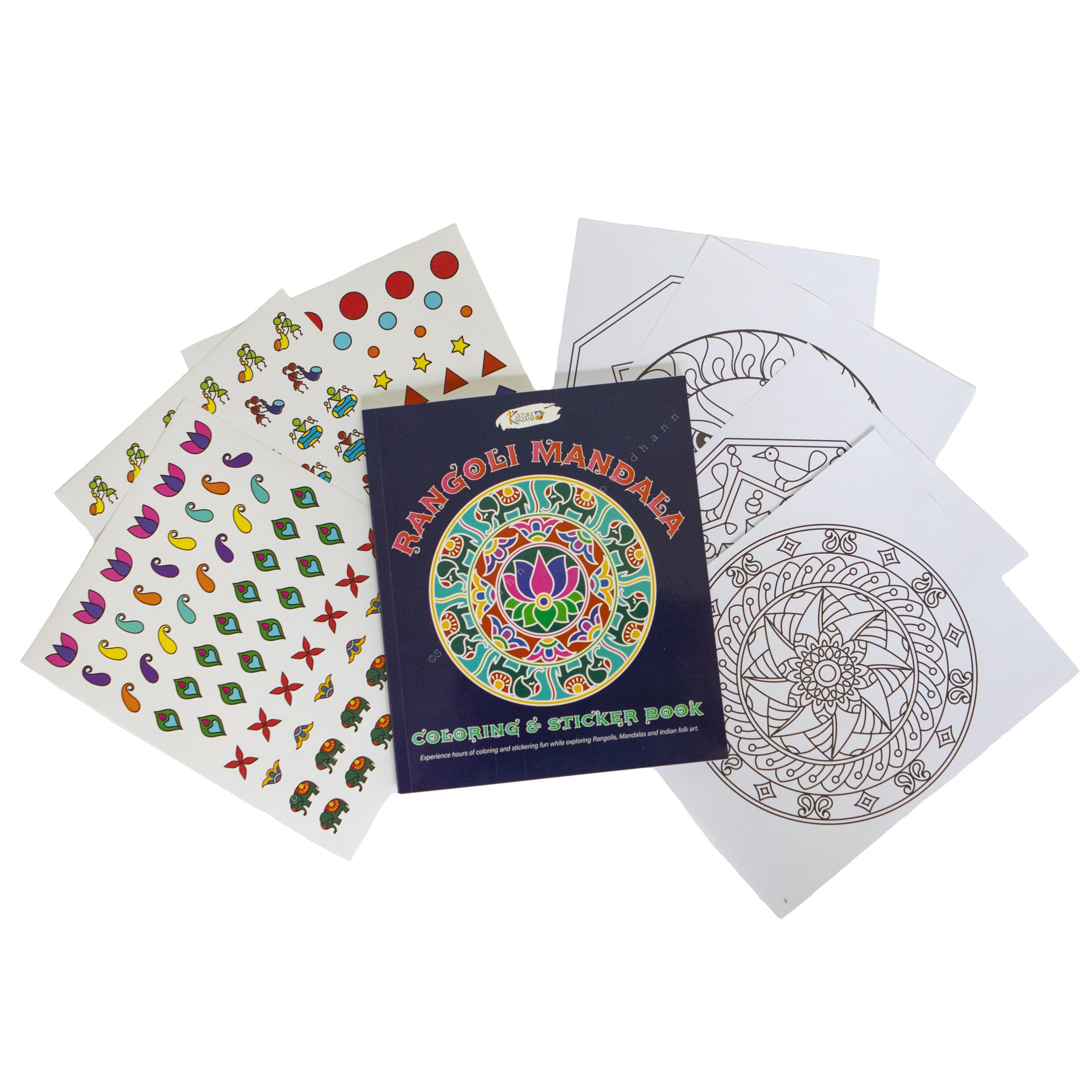 Rangoli Mandala Bundle - Puzzle and Coloring Sticker Book