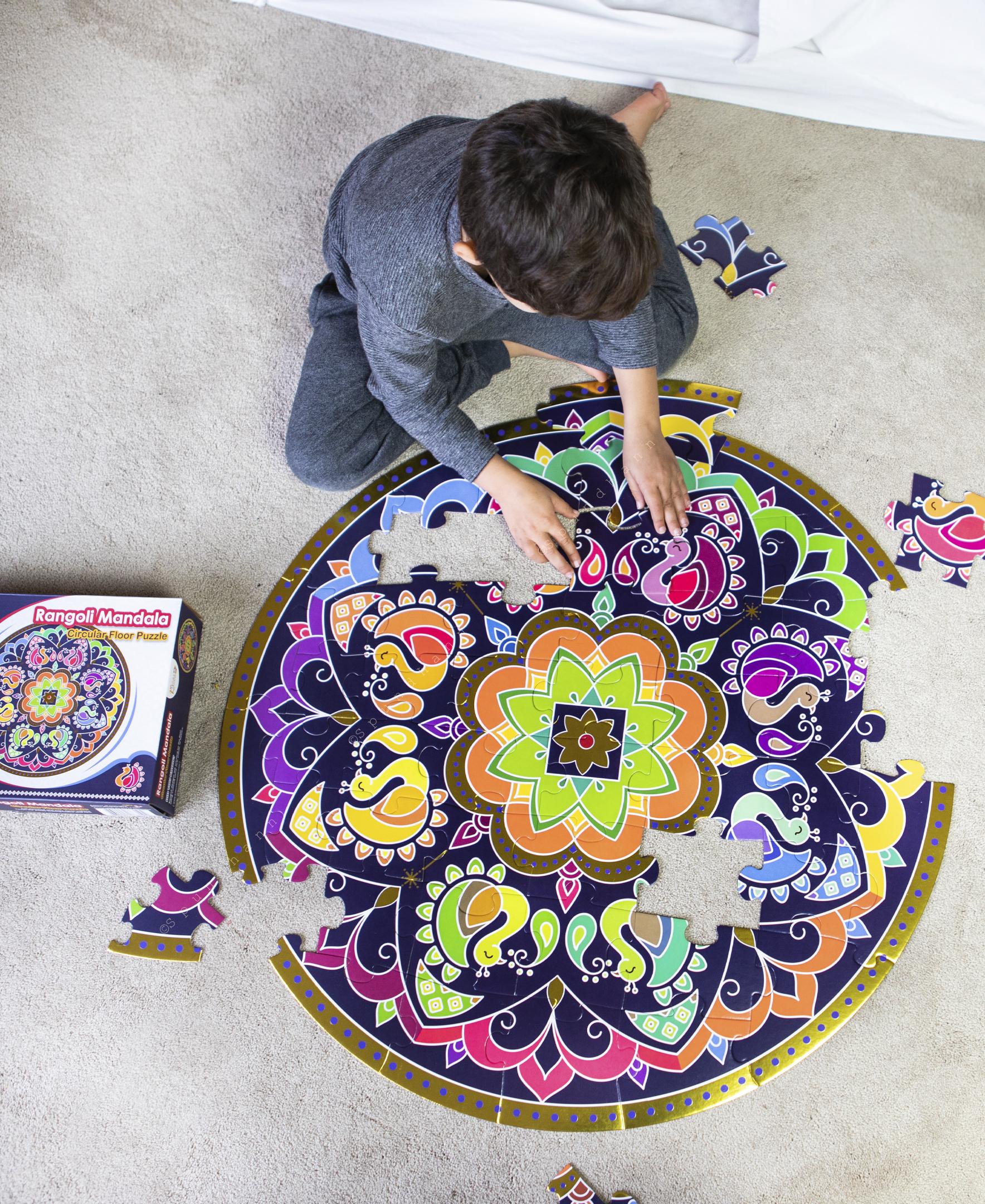 Rangoli Mandala Circular Floor Puzzle - 48 pcs
