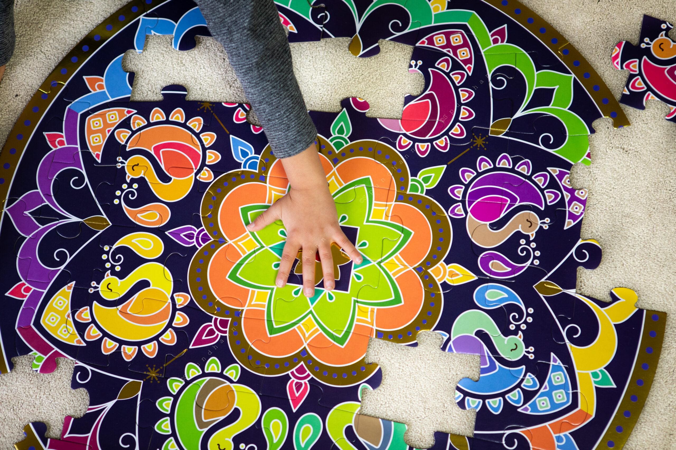Rangoli Mandala Circular Floor Puzzle - 48 pcs