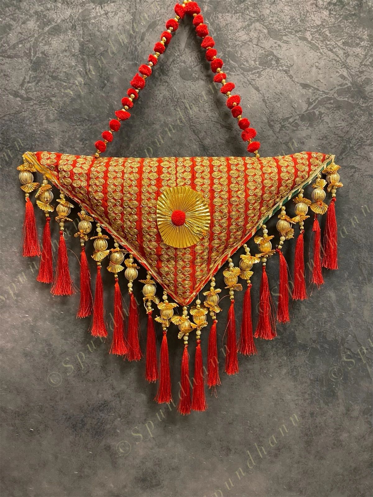 Decorative Embroidered Triangle Hanging Pillow