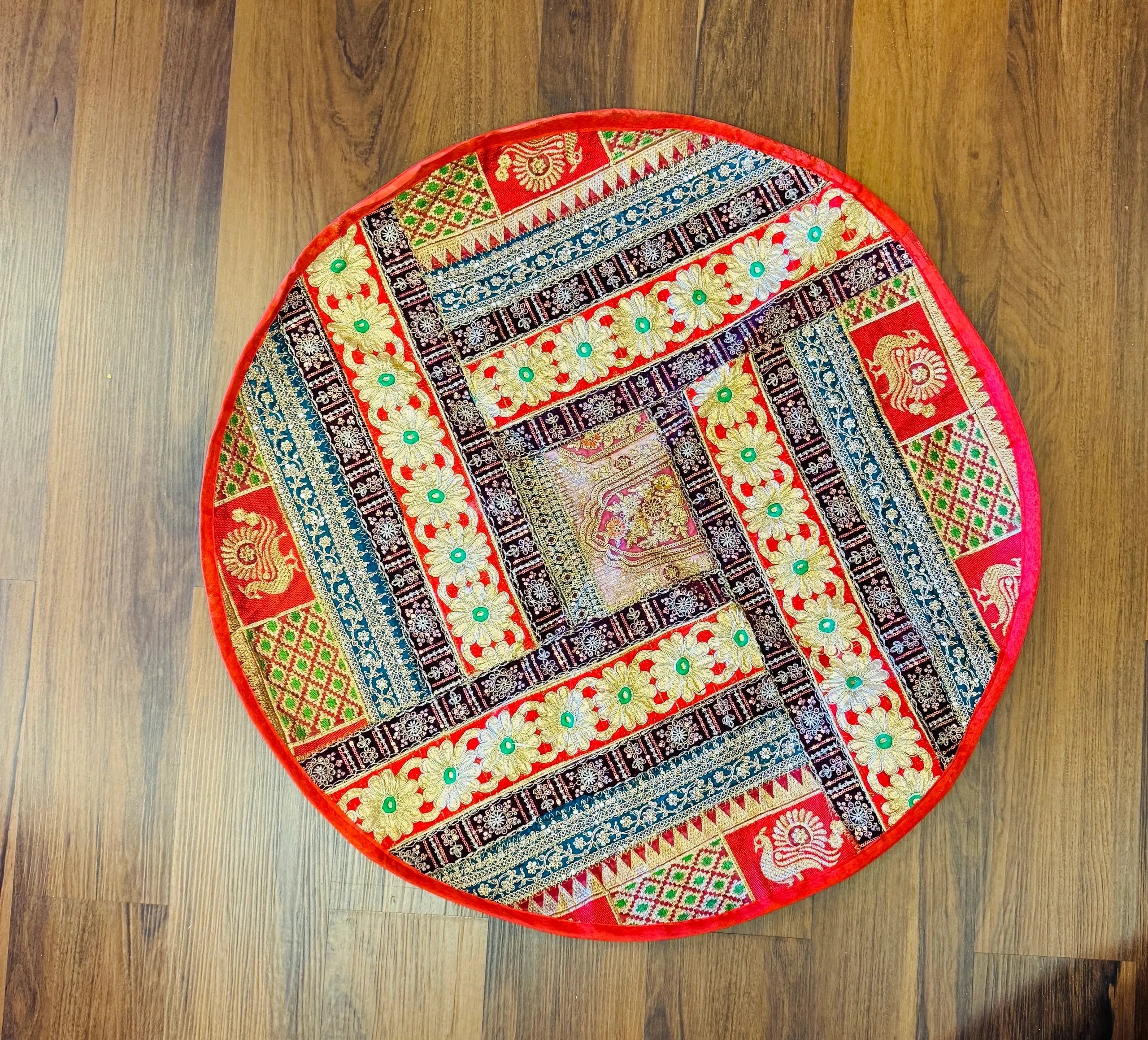 Round Handcrafted Designer Rangoli Mat