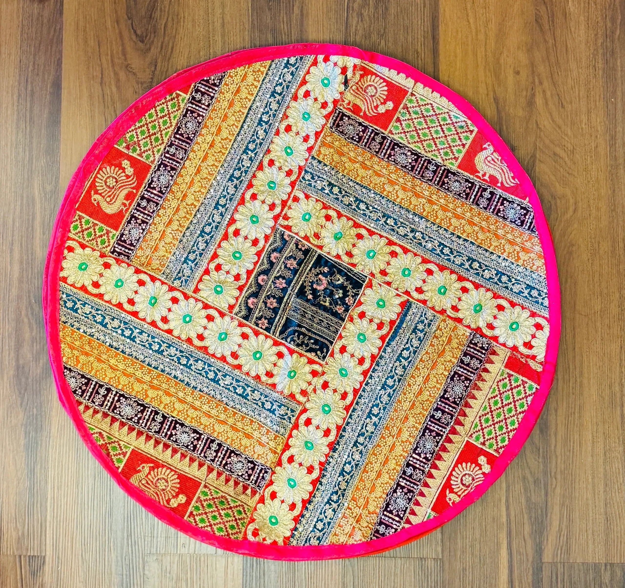 Round Handcrafted Designer Rangoli Mat