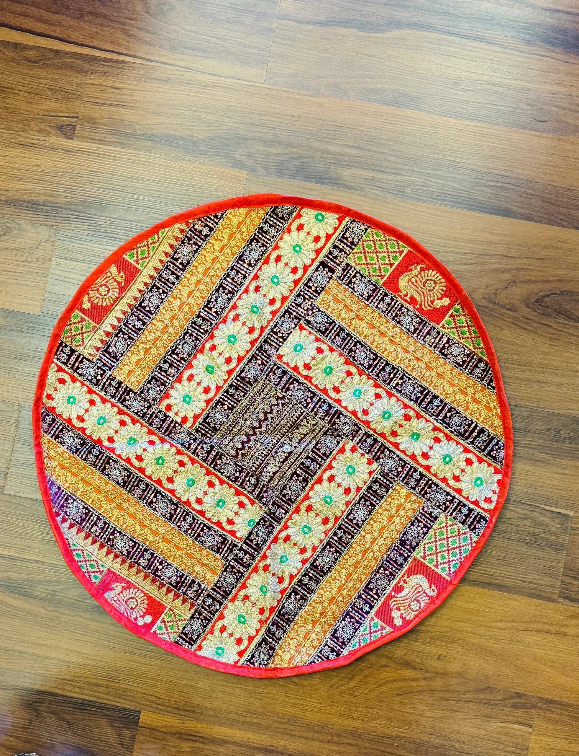 Round Handcrafted Designer Rangoli Mat