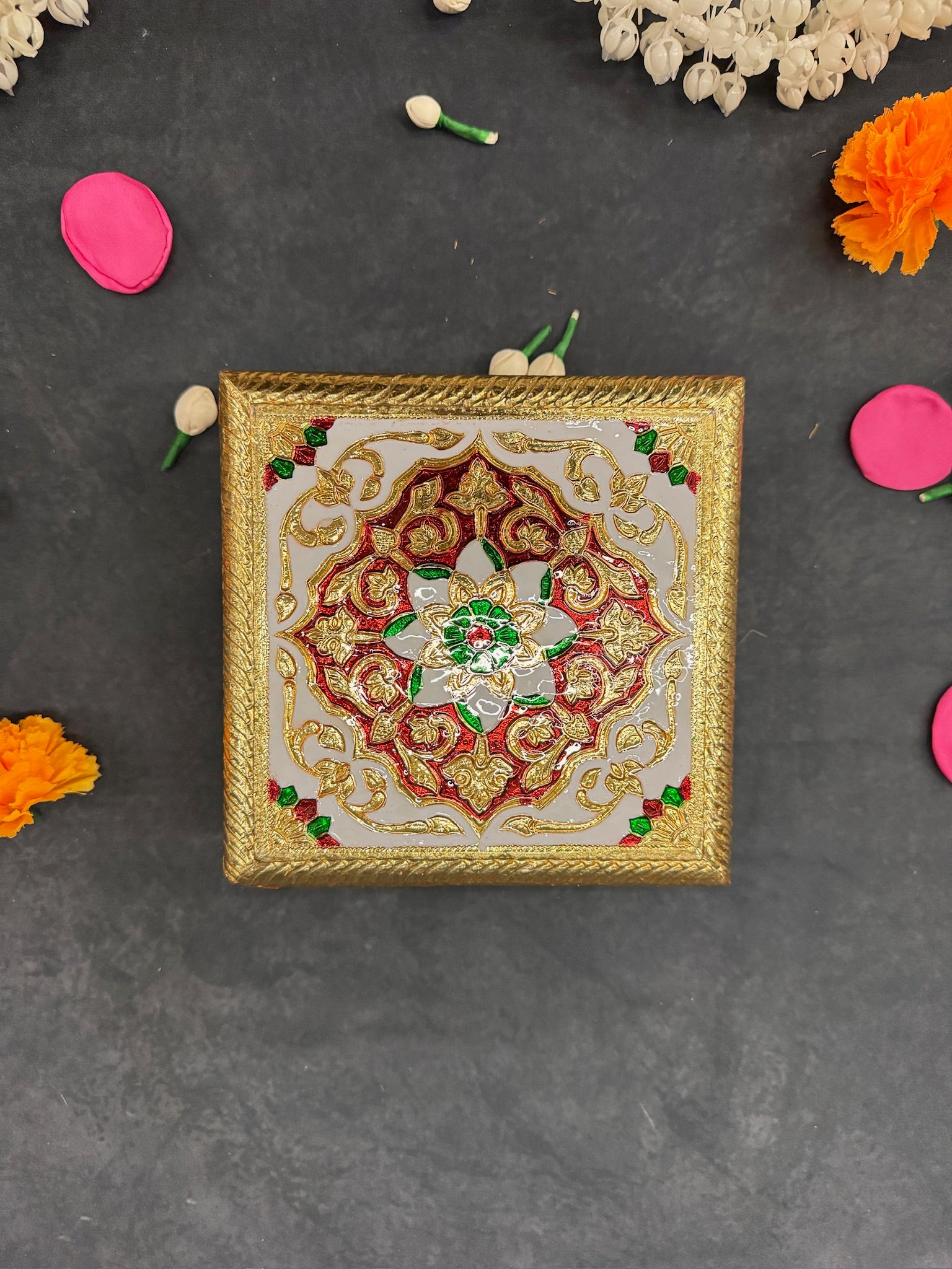 Square Meenakari Chowki