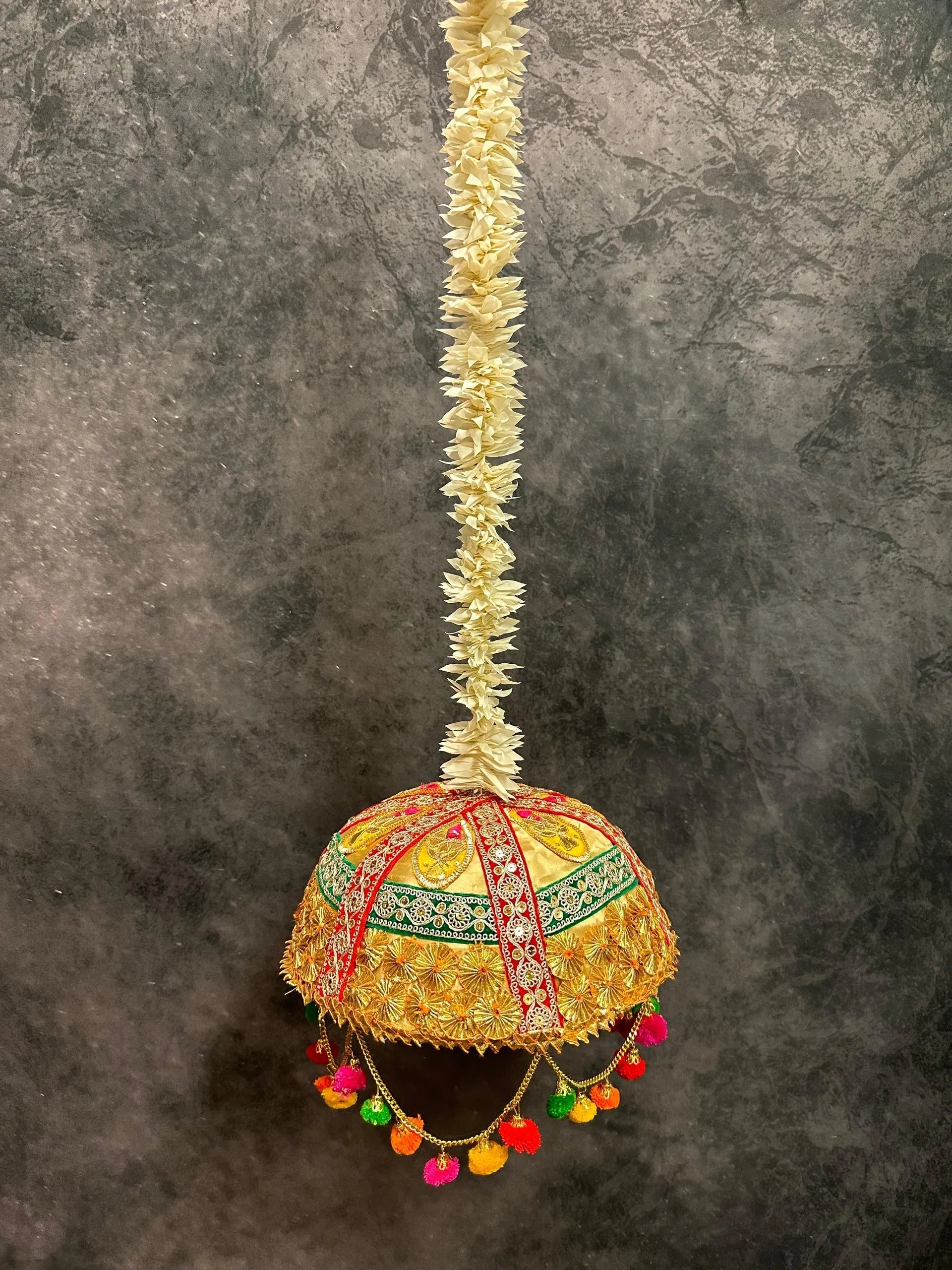 Tokri with Gota Work and Chameli, Pom Pom Jhoomar Dangler