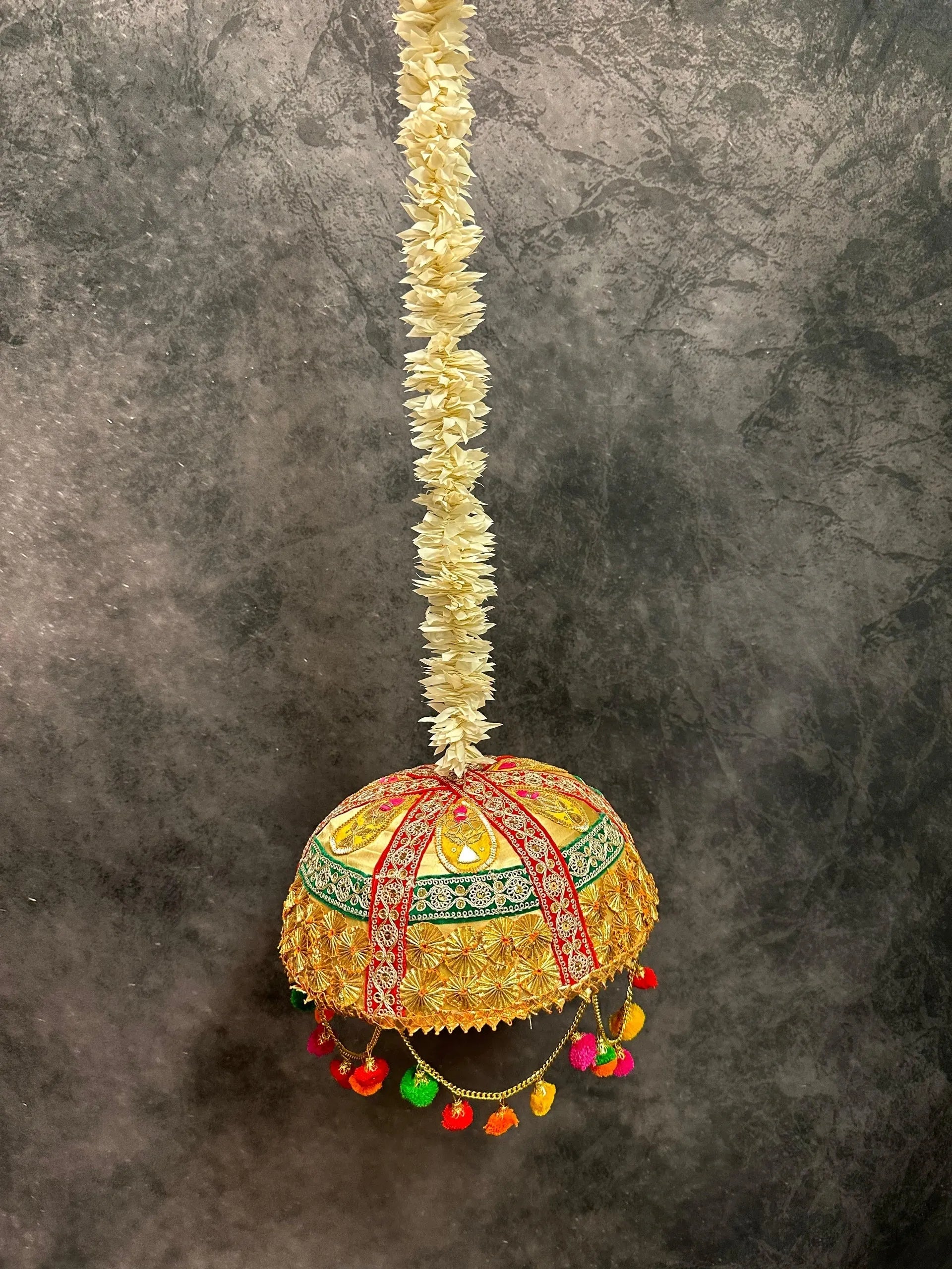 Tokri with Gota Work and Chameli, Pom Pom Jhoomar Dangler