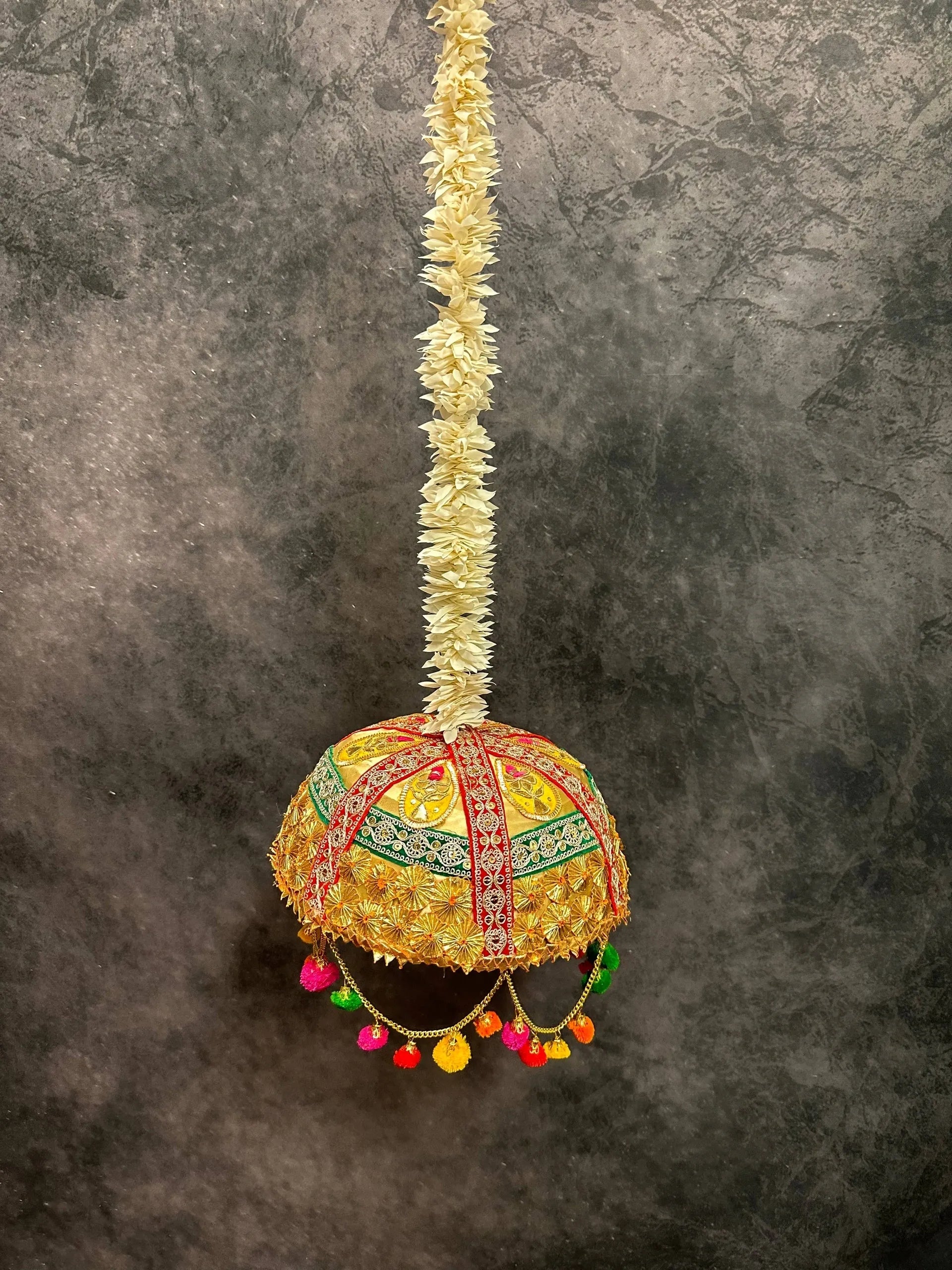 Tokri with Gota Work and Chameli, Pom Pom Jhoomar Dangler