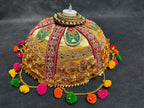 Tokri with Gota Work and Pom Pom Tea Light Holder