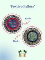 Ajrakh + Pastel Pistachio Inflorescence Divine Pichwai Glass Rhapsody Lumba Rangoli