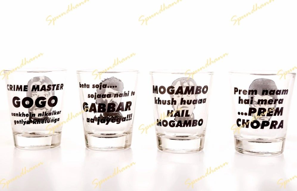 Bollywood Villains Shot Glass Set of 4