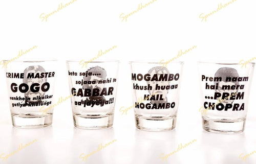 Bollywood Villains Shot Glass Set of 4