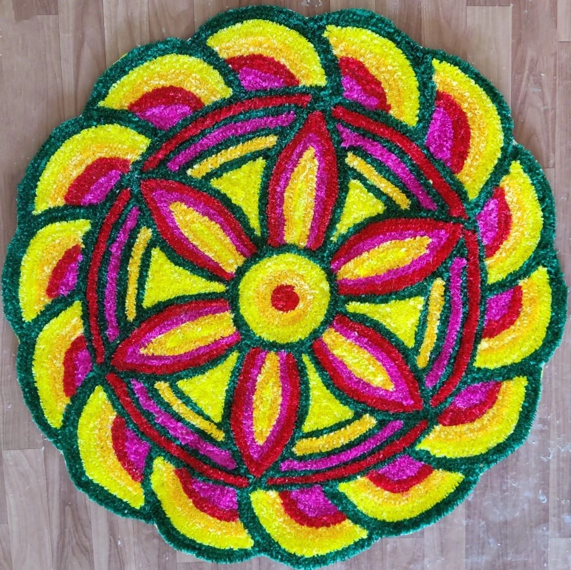 Floral Rangoli Floor Mat 4 ft