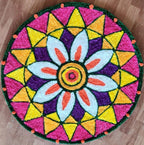 Floral Rangoli Floor Mat 4 ft
