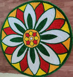 Floral Rangoli Floor Mat 3 ft