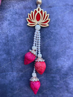 Beads & Red Lotus Bud with Pearl