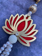 Beads & Red Lotus Bud with Pearl
